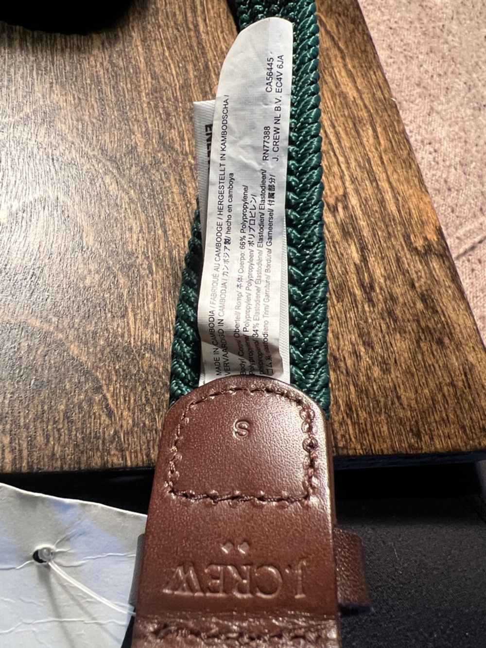 J. Crew Teal Woven Belt with Brown Leather Accents - Picture 7 of 8